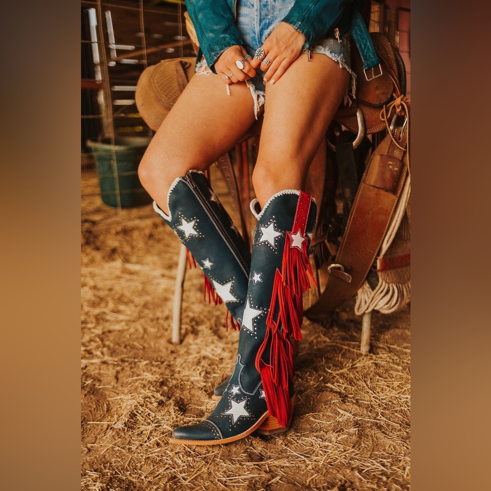 Star-Studded Fringe Cowboy Boots
